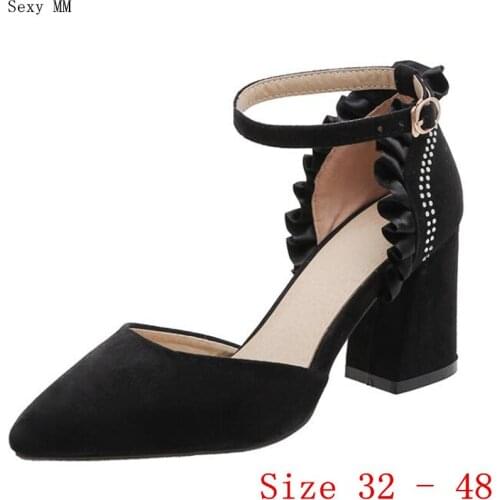 Women High Heels Pumps D'Orsay High Heel Shoes Stiletto Woman Party Shoes Kitten Heels Small Plus Size 32 - 48
