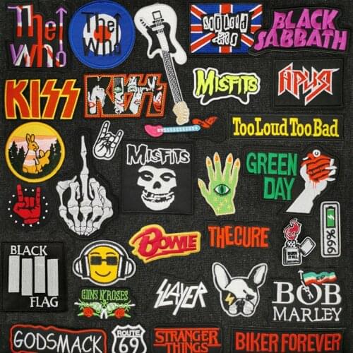 Heavy Metal Band banner Badges A Rock band Patch Embroidered Applique Sewing Iron on Badge Clothes Hippie clothes Patch Sticker