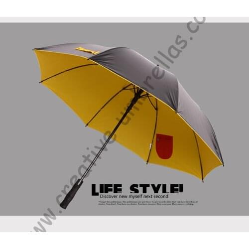 2pcs/lot) visible double layers fabric golf umbrellas.fiberglass,auto open,anti static,anti-thunder,inner pocket inside panel