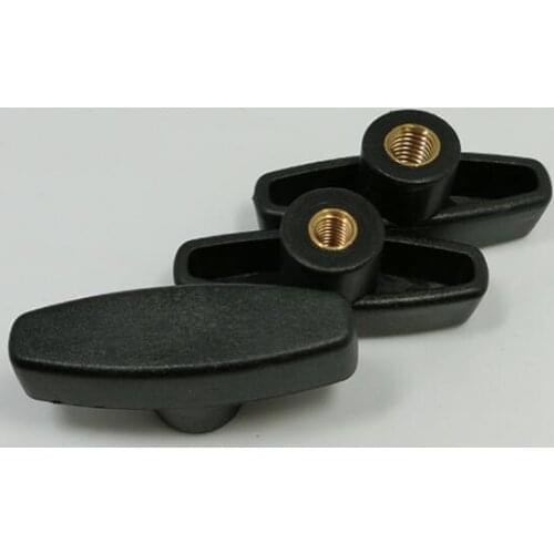 2pcs M6 one-word knob T-shaped handle Rubber nut Hand screw nuts Plastic bolt cap fastener