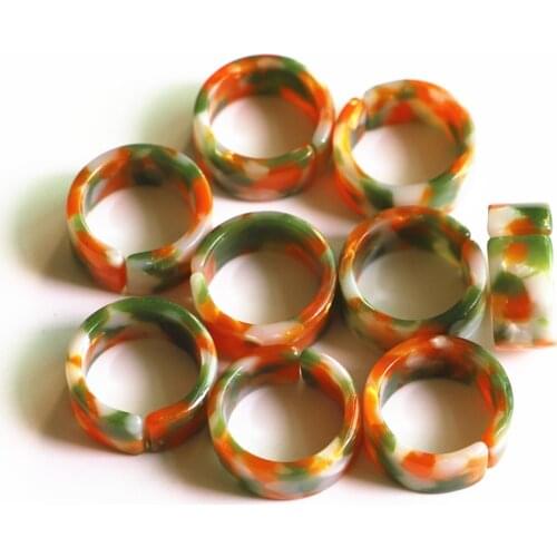 2020 Aesthetic 50pcs Colorful Transparent Resin Acrylic Crystal Korean Geometric Irregular Square Rings for Women Trendy Jewelry