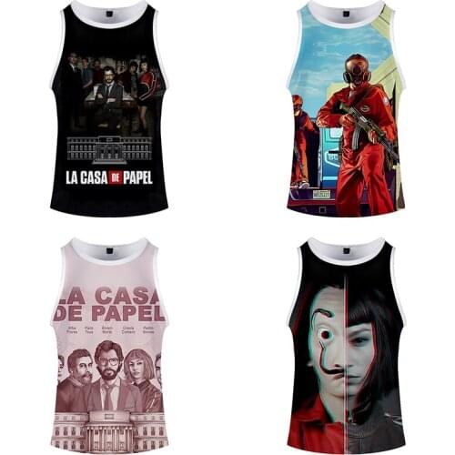 Money Heist The House of Paper La Casa De Papel 3d Bodybuilding Tank Top Sleeveless Men Women Clothing Fitness Homme 3D Vest 4XL