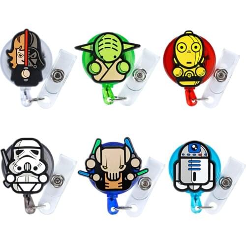 50pcs/lot Marvel ID Card Holder Retractable Employee Card Nurse Chest Card Student Bus Card Holder Cute Mobile Phone Lanyard