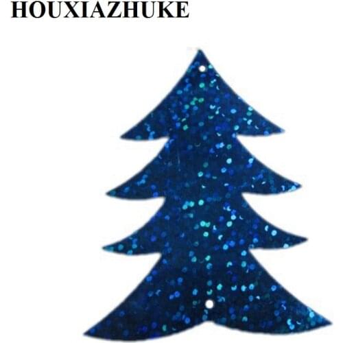 50 pcs per lot laser blue loose pvc trees shaped sequins for party trees decorations