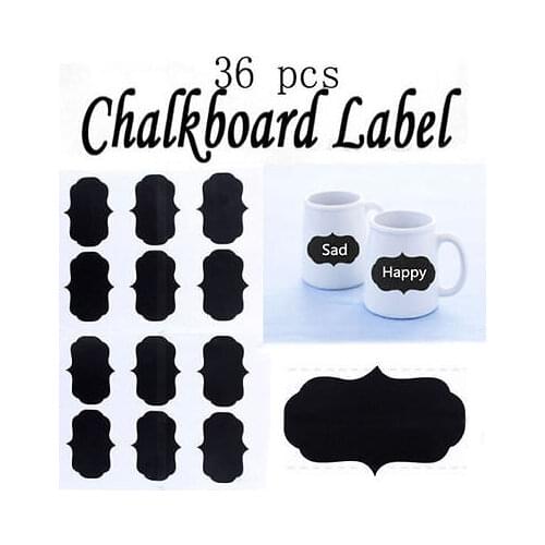 6 pcs Cute Chalkboard Sticker Labels Vinyl Kitchen Organizing Label Markers