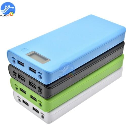 8x18650 Battery Box Power Bank Charger Holder Plastic Shell Case DIY Kit 18650 Cell LCD Display USB Port Without Battery