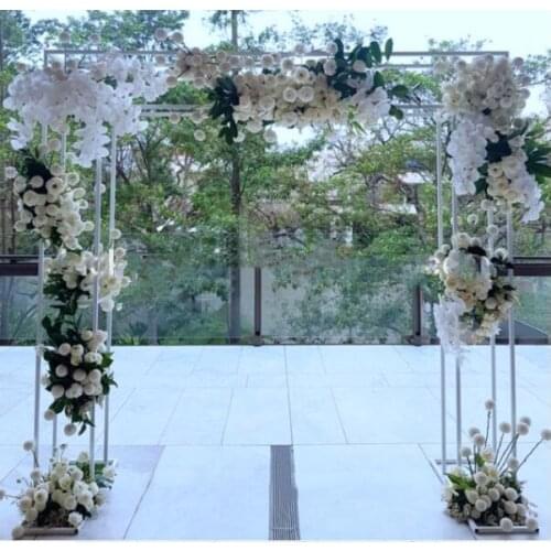 White holiday festival decoration arch square metal arch