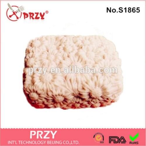 PRZY Flower Handmade Silicone Soap Molds Silica Gel Fondant Daisy Shape for Soap Made Aroma Stone Moulds 3D Silicone Rubber 001