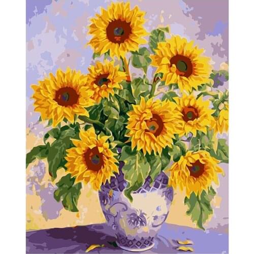 Sunflower living room bedroom landscape flower coloring painting oil painting decorative painting thousand chrysanthemum 40*50cm