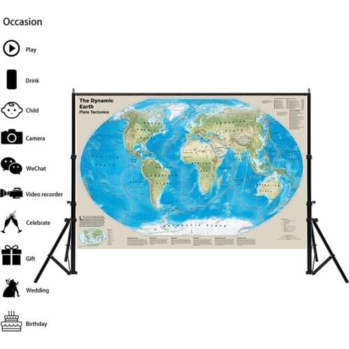 The Dynamic Earth Plate Tectonics Map With Deadliest Earthquakes Of 20th And 21st Centuries 150x100cm