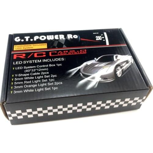 GT Power RC Car lighting 8LED Flashing lighting Light Wire System 2 PPM FM FS 2.4G kit BRAKE + HEADLIGHT + SIGNAL
