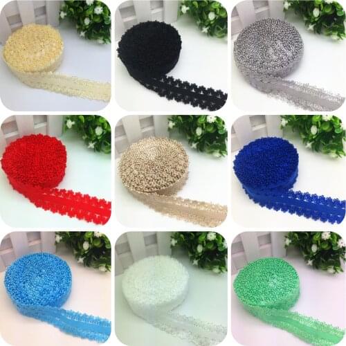 NEW Hot 5 Yards 3/4" 20MM Lace Multirole Foldover Elastic Spandex Satin Band