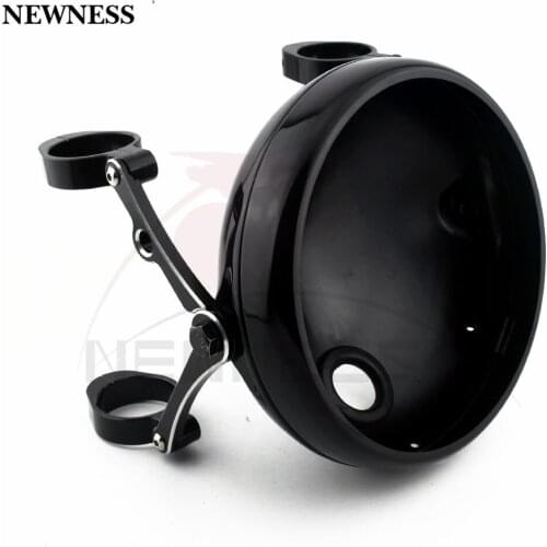 Motorcycle 7" Headlight Bracket Clamp 39mm-41mm CNC Fork Tube Holder Shell Bucket For Harley Chopper Bobber Cafe Racer
