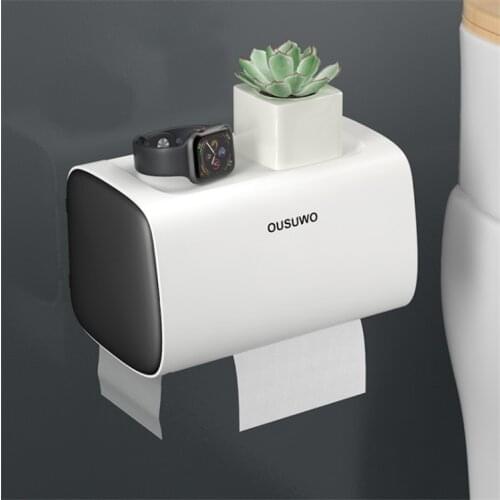 Bathroom Wall Shelf Paper Holders Waterproof Tissue Box Toilet Paper Holders Wall Mounted Storage Box
