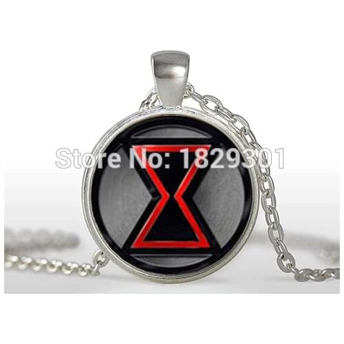 2017 New Black Widow Emblem Necklace Women Pendant Novel Geometric Photo Jewelry Glass Cabochon Necklaces Link Chains HZ1