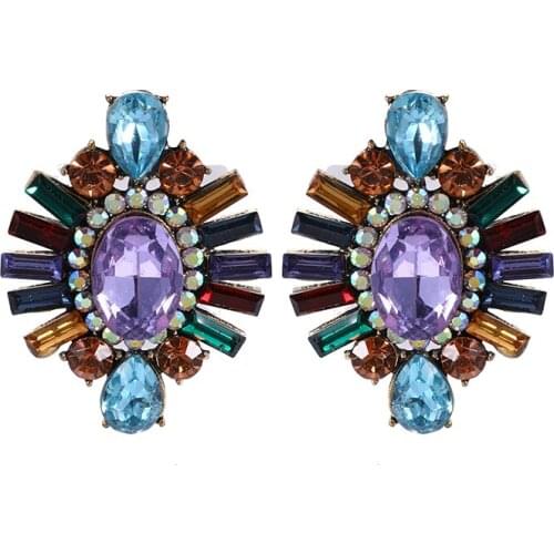 New Fashion Bohemia Rhinestone Earrings Women Shining Zircon Alloy Earring Water Drop Crystal Party Jewelry