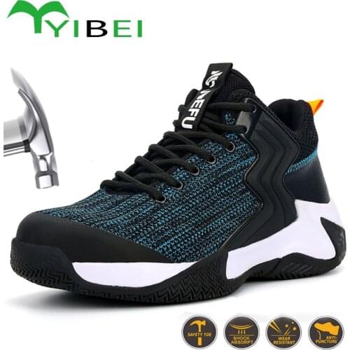 New mens outdoor leisure protective shoes steel toe indestructible anti-smash and anti-stab safety boots electrician work shoes