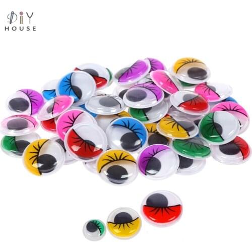 1Pack Color Movable Eyes with Back Glue Creative Hand Craft Wiggly Eyeballs Paste Kids DIY Googly Eyes Clay Accessories Toys