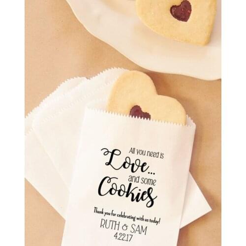 Personalized wedding candy Buffet treats gift Bakery Cookie donuts birthday Petal Toss bags Favor packets