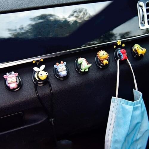 Cute Cartoon Animal Car Plastic Hook on The Wall Storage Box General Interior Accessories Rear Seat Hooks for Hanging In Car