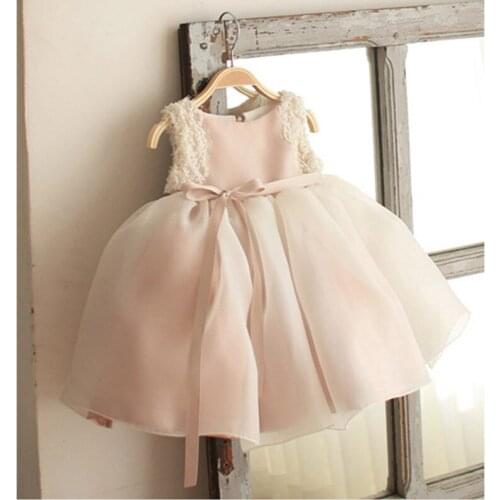2018 Newest Baby Girl Color Pink Birthday Party Dresses Girls Flower Petal Tutu Dress Princess Ball Gown 12M-6T Custom Made