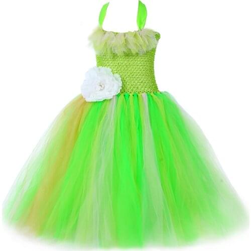 Girls Frog Princess Tutu Dress Green Tulle Flower Girl Birthday Party Dress Gowns Kids Tutu Dresses for Girls Halloween Costume