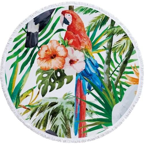 Beach Towel Round Thicken Tablecloth Blanket Digital Printing 150*150cm Microfiber Tapestry Tassel Bath Air Conditioner Quilt