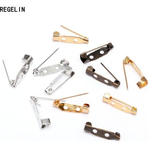 REGELIN 3 colors 20pcs/lot 20mm 25mm 30mm Tone Brooch Back Pins Findings DIY Hijab Pins And Brooches For Jewelry Making