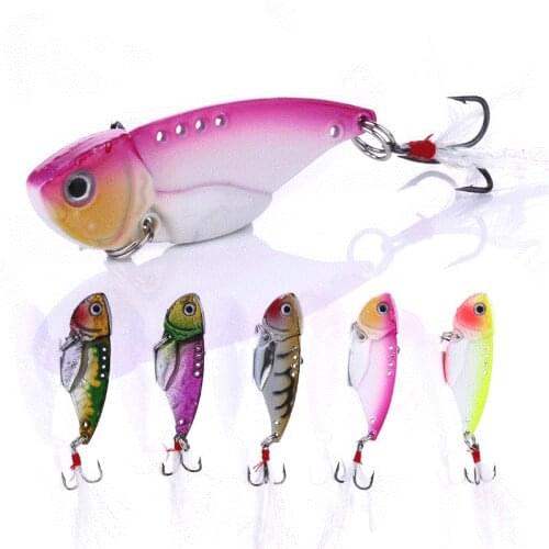 55mm11g Spoon Metal Vib Fishing Lure Spinner Bass Baits Feather tail Wobblers Sinking Jigging Pike Winter Fishing Tackle