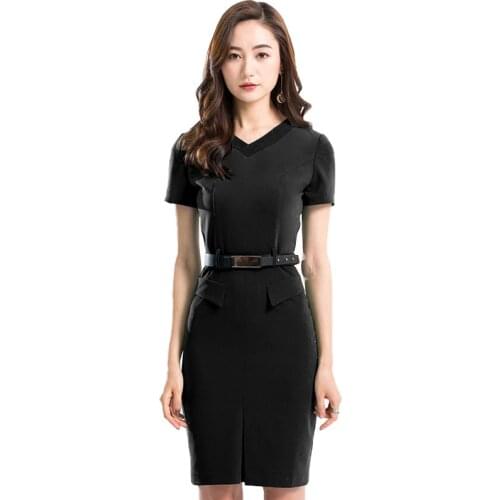Spring And Autumn Korean Design Fashion High Quality Womens Skirt V Neck Elegant Slim Waist Womens Temperament Commuting Dress