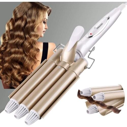 Triple Barrel Hair Curling Iron Wand Ceramic Hair Waver Crimper Instant Curls Styling Tools Curler Electric Curling Fast Heating