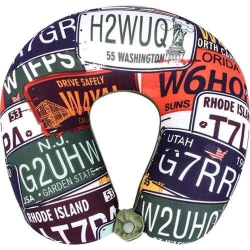 Nanoparticles Filling U Shaped Travel Pillow Neck Pillow for Office Flight Travel Neck Support Headrest Foam Particles Cushion