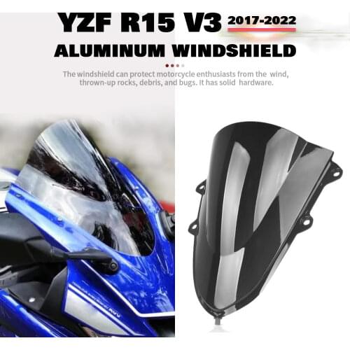 FOR YAMAHA YZFR15 V3 2017 2018 2019 2020 2021 Motorcycle Windshield Windscreen Windproof Double Bubble Wind Shield YZF R15 V3