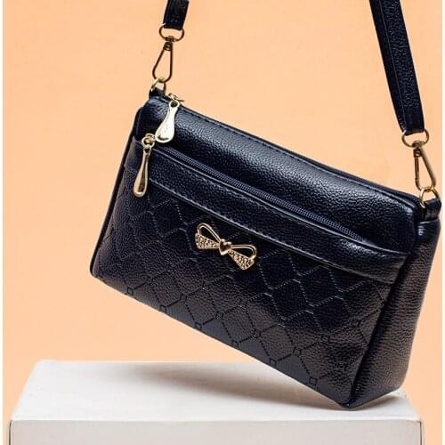 Vintage Shoulder Bag Rivet Chain PU Leather Crossbody Bags Women Fashion Shoulder Bag Small Handbags 6 Layers Purse