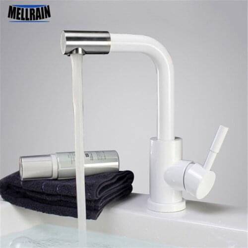 3 colars choose 304 stainless steel brushed basin mixer rotatable bathroom basin faucet Lavatory Faucet