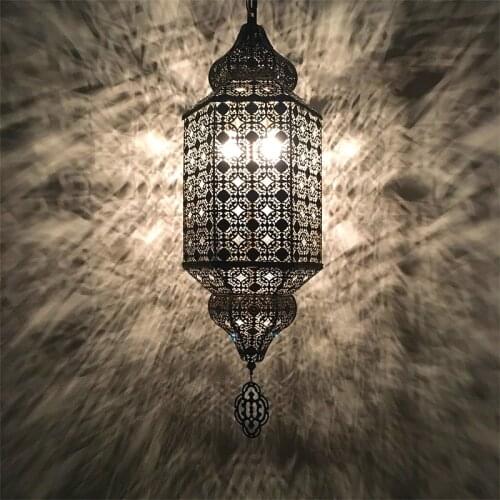 Southeast Asia Retro Vintage Hollowed Carved Pendant Lights For Living Dining Room Restaurant Bedroom Led Light