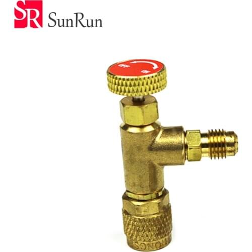 Refrigeration Charging Adapter HS-1221 R410 R410A Value 1/4" SAE Male to 5/6" SAE Safety Adapter air conditioning charging valve