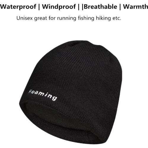 100% Waterproof Windproof Winter Beanie Running Hat women men cap , Breathable warmth ideal for fishing,trekking,running,cycling