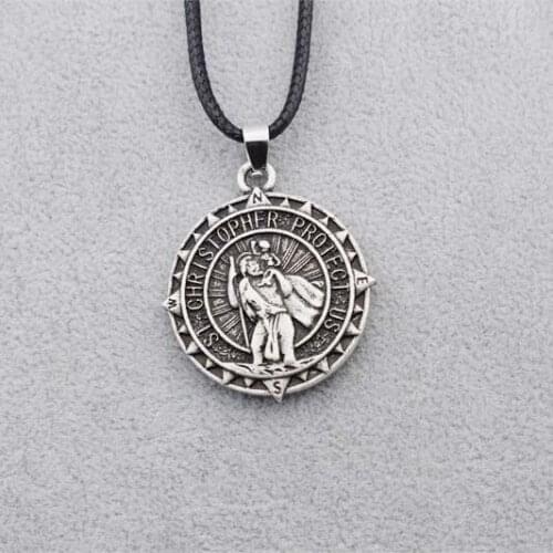 12pcs Catholic Saint Michael Archangel Protect Me Pendant Necklace Talisman Gift