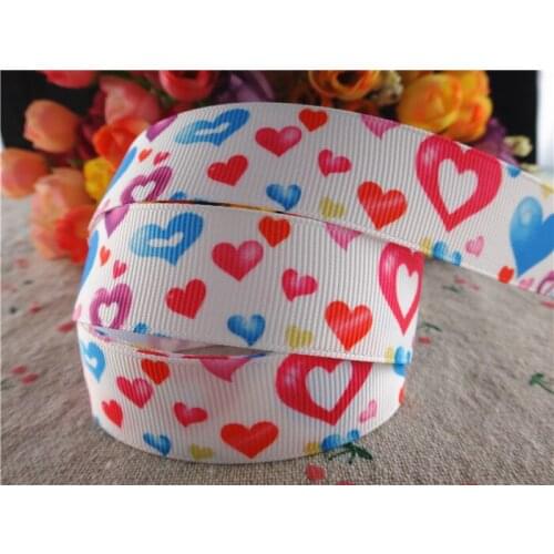 16053108, new arrival 7/8'' 22mm 5 yards Valentines Day printed grosgrain ribbons cartoon ribbon handmade hair bows