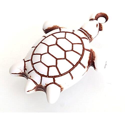 Miasol 20 Pcs 38x24x10MM Vintage Plating Acrylic Turtle Charm Pendant For Diy Necklace Pendant Jewelry Making