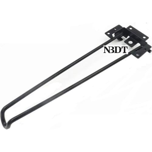4Pcs Dia.8mm Steel Wire 43CM 17" Folding Hairpin Leg Laptop Coffee Table Desk Matte Black