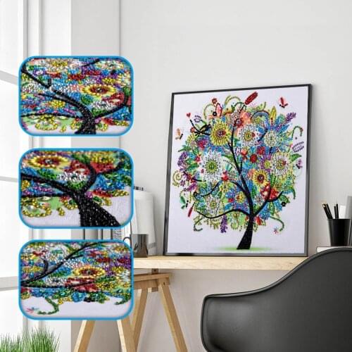 4pcs Special Shaped 5D Diamond Painting Cross Stitch Mosaic - Beautiful Tree