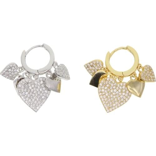 5 pcs flower heart lovely charm Minimalist Hoop Earrings gold silver color gorgeous European women lover fashion wedding jewelry