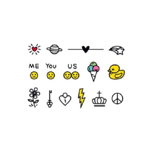 60MM×95MM tattoo stickers waterproof female lasting Korean simulation pocket world cartoon fresh and cute