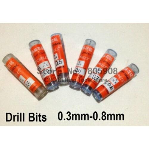 60pcs/Lot Mix Size Micro HSS 0.3-0.8mm High Speed Straight Shank Drill Mini Twist HSS Steel Bit Tools,Electric Drill Ferramentas