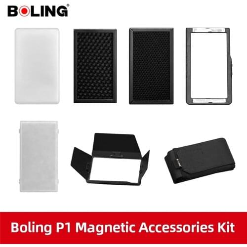 Boling P1 LED Fill Light Accessories, Softbox Hood Barn Door Honeycomb Light Effect Accessories Four-leaf hood