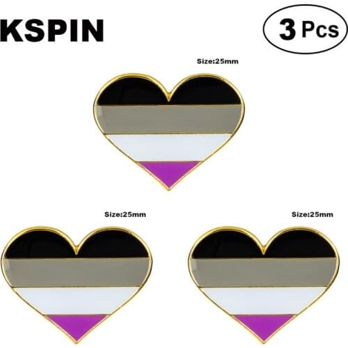 Asexual Heart Shape Lapel Pin Brooches Pins Flag badge Brooch Badges