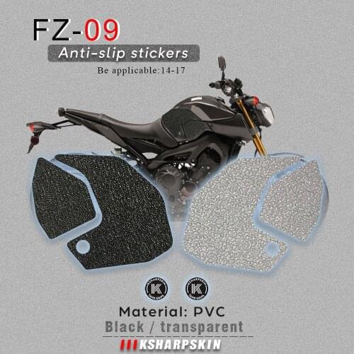 Motorcycle tank grip fuel tank traction pad side knee grip friction protector sticker for YAMAHA 14-17 FZ-09 14-18 MT-09