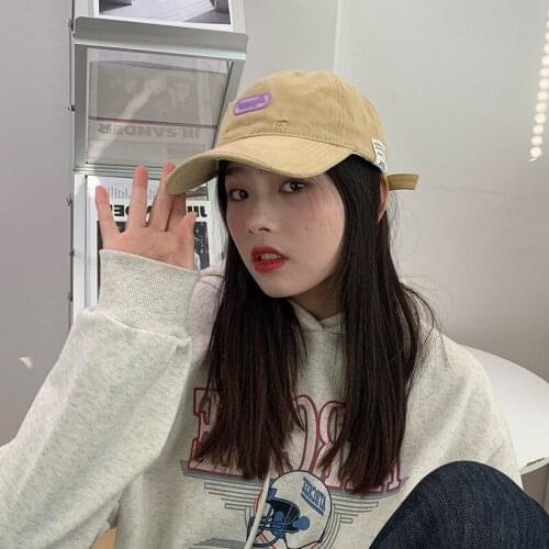 Baseball Cap Kpop Korean Designers Label Cap Female Letter Cap Versatile Couples Outdoor Sunshade Hat